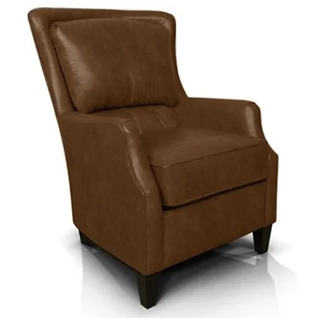 Upholstered Club Chair with Tapered Wood Feet